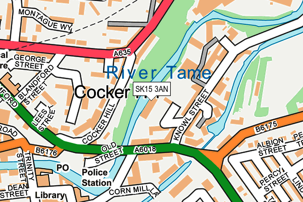 SK15 3AN map - OS OpenMap – Local (Ordnance Survey)