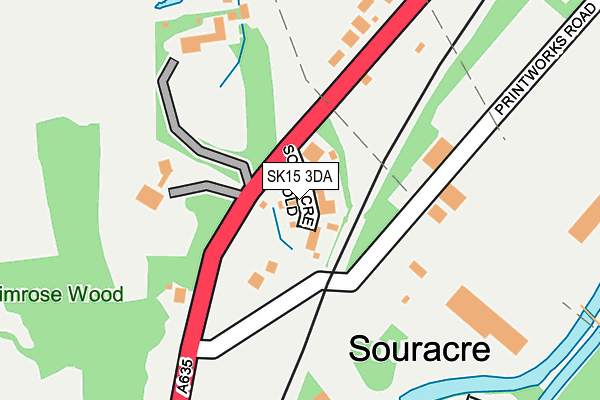 SK15 3DA map - OS OpenMap – Local (Ordnance Survey)