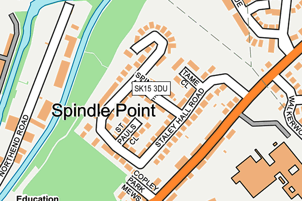 SK15 3DU map - OS OpenMap – Local (Ordnance Survey)