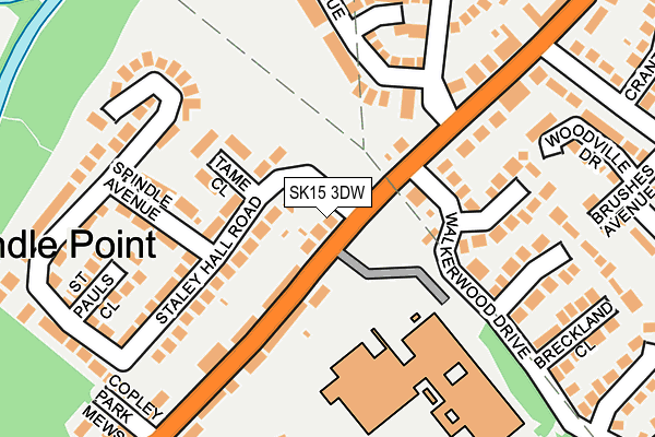 SK15 3DW map - OS OpenMap – Local (Ordnance Survey)