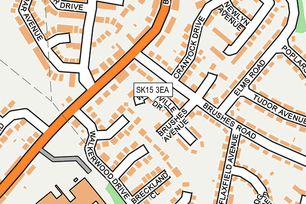 SK15 3EA map - OS OpenMap – Local (Ordnance Survey)