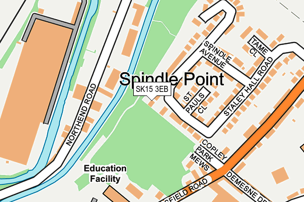 SK15 3EB map - OS OpenMap – Local (Ordnance Survey)
