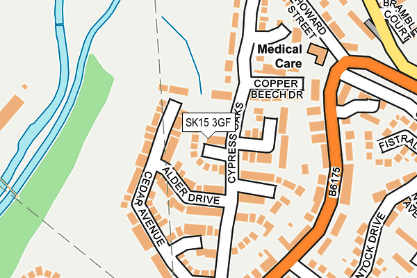 SK15 3GF map - OS OpenMap – Local (Ordnance Survey)
