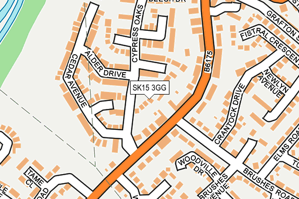 SK15 3GG map - OS OpenMap – Local (Ordnance Survey)