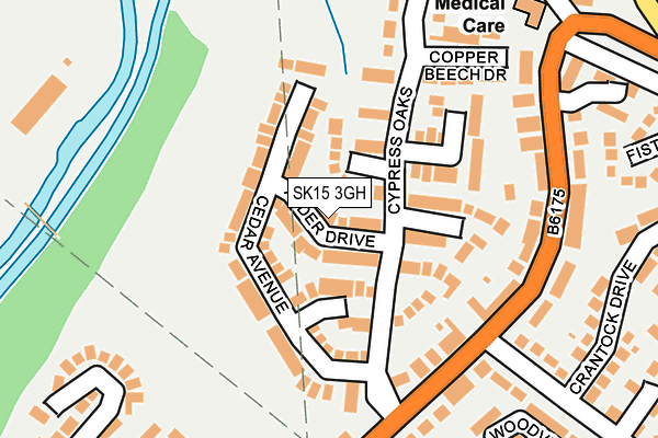 SK15 3GH map - OS OpenMap – Local (Ordnance Survey)