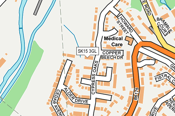 SK15 3GL map - OS OpenMap – Local (Ordnance Survey)