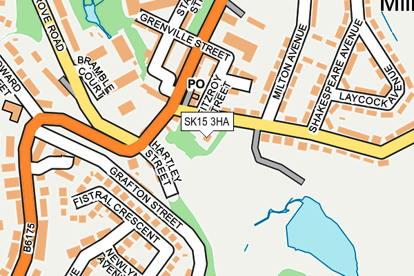 SK15 3HA map - OS OpenMap – Local (Ordnance Survey)