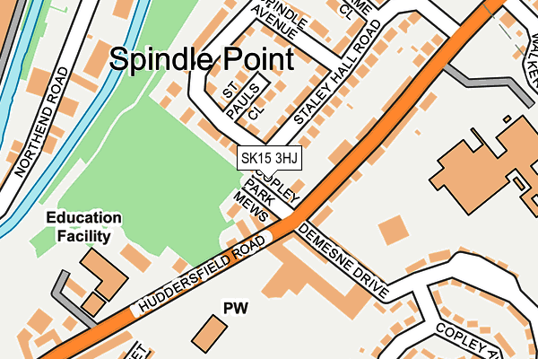 SK15 3HJ map - OS OpenMap – Local (Ordnance Survey)