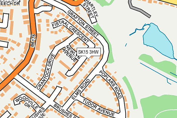 SK15 3HW map - OS OpenMap – Local (Ordnance Survey)