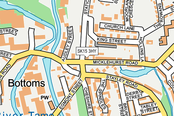 SK15 3HY map - OS OpenMap – Local (Ordnance Survey)