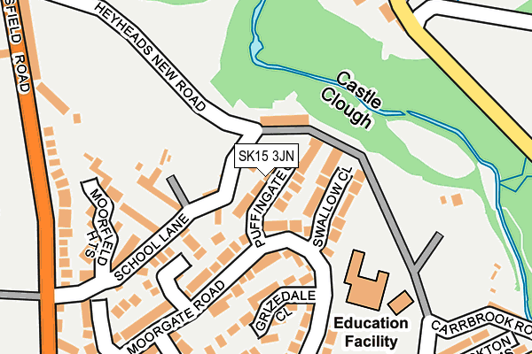 SK15 3JN map - OS OpenMap – Local (Ordnance Survey)