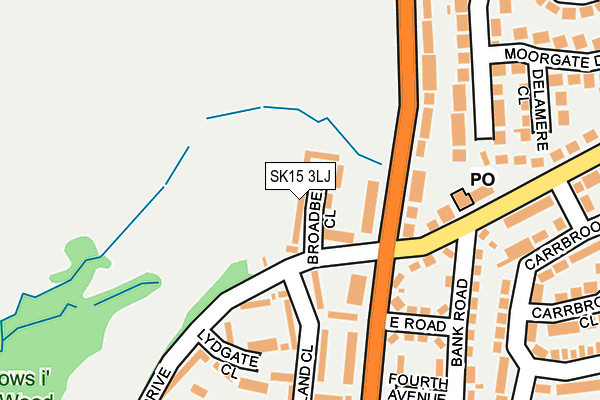 SK15 3LJ map - OS OpenMap – Local (Ordnance Survey)