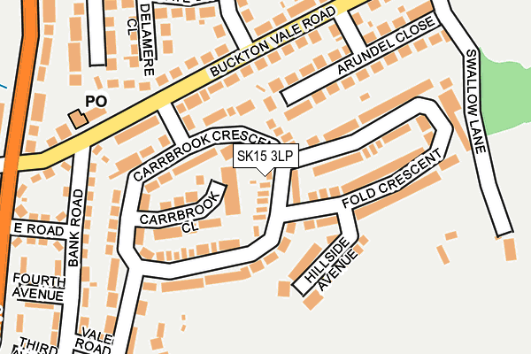 SK15 3LP map - OS OpenMap – Local (Ordnance Survey)