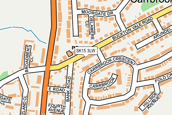 SK15 3LW map - OS OpenMap – Local (Ordnance Survey)