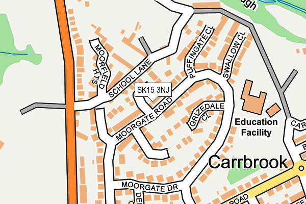 SK15 3NJ map - OS OpenMap – Local (Ordnance Survey)