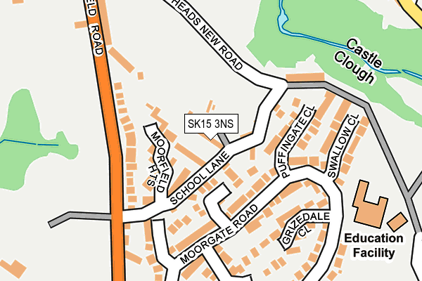 SK15 3NS map - OS OpenMap – Local (Ordnance Survey)