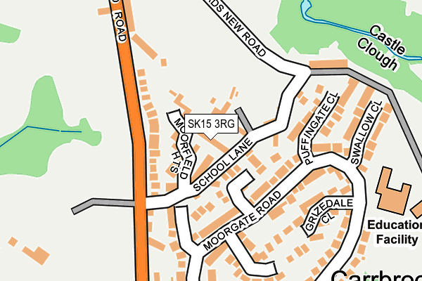 SK15 3RG map - OS OpenMap – Local (Ordnance Survey)