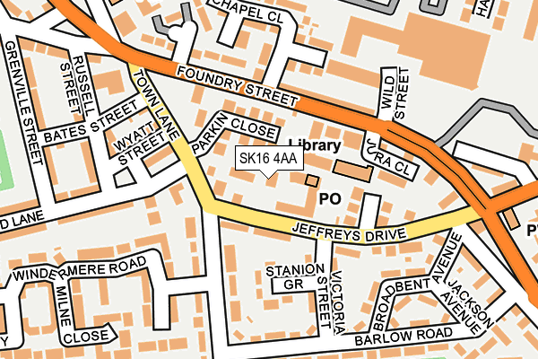 SK16 4AA map - OS OpenMap – Local (Ordnance Survey)