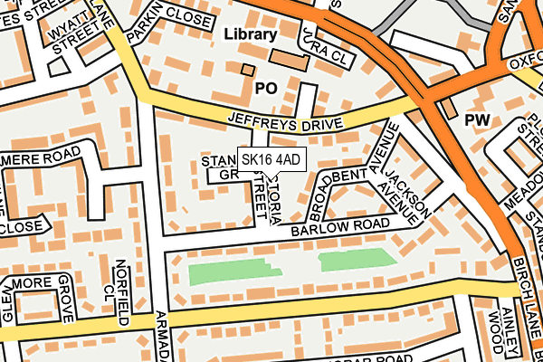 SK16 4AD map - OS OpenMap – Local (Ordnance Survey)