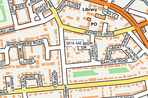 SK16 4AE map - OS OpenMap – Local (Ordnance Survey)