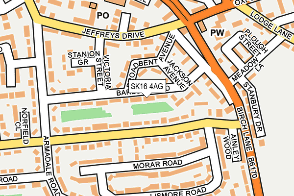 SK16 4AG map - OS OpenMap – Local (Ordnance Survey)