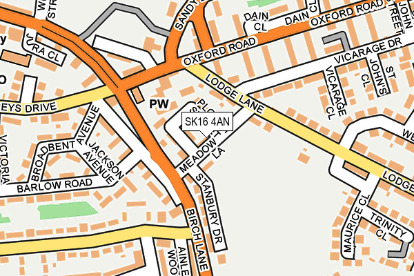 SK16 4AN map - OS OpenMap – Local (Ordnance Survey)