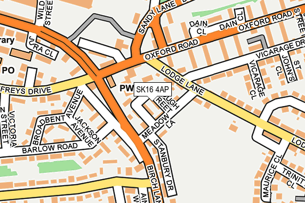 SK16 4AP map - OS OpenMap – Local (Ordnance Survey)