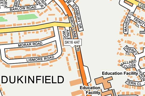 SK16 4AT map - OS OpenMap – Local (Ordnance Survey)