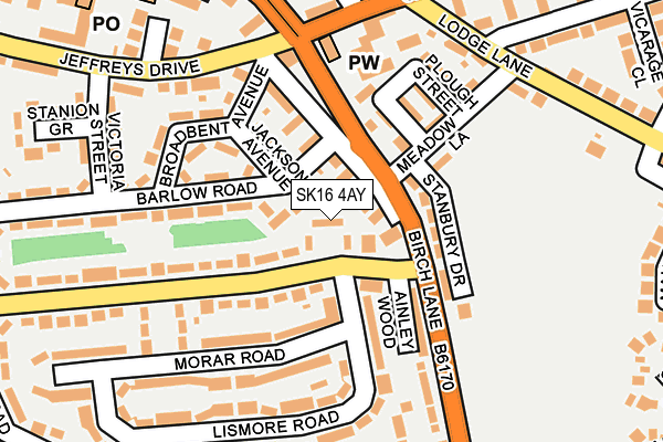 SK16 4AY map - OS OpenMap – Local (Ordnance Survey)