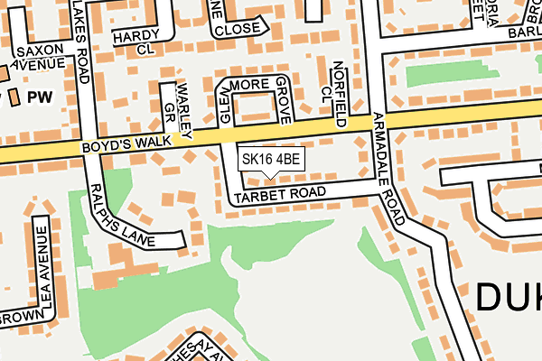 SK16 4BE map - OS OpenMap – Local (Ordnance Survey)