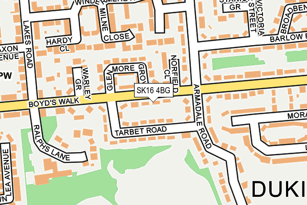 SK16 4BG map - OS OpenMap – Local (Ordnance Survey)