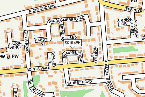 SK16 4BH map - OS OpenMap – Local (Ordnance Survey)