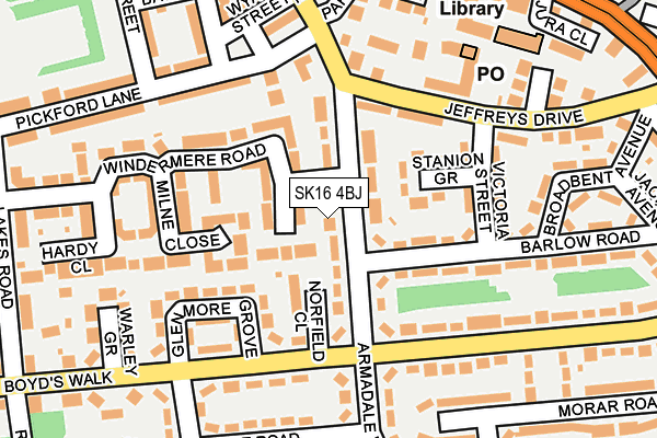 SK16 4BJ map - OS OpenMap – Local (Ordnance Survey)