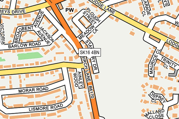 SK16 4BN map - OS OpenMap – Local (Ordnance Survey)