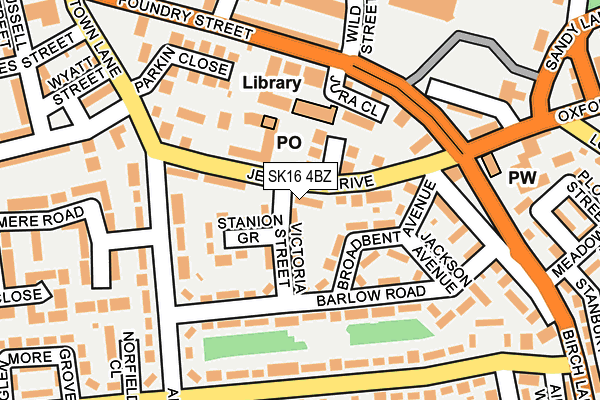 SK16 4BZ map - OS OpenMap – Local (Ordnance Survey)