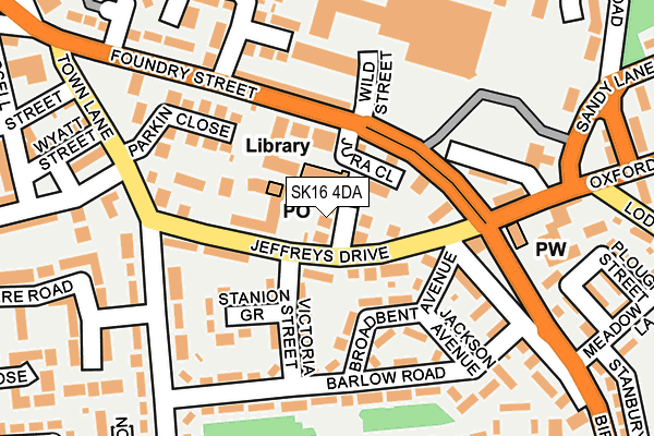 SK16 4DA map - OS OpenMap – Local (Ordnance Survey)