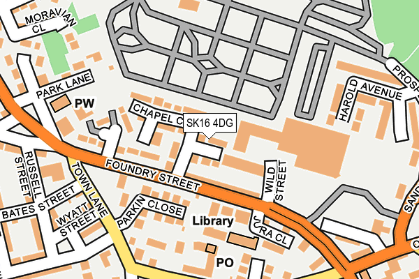 SK16 4DG map - OS OpenMap – Local (Ordnance Survey)