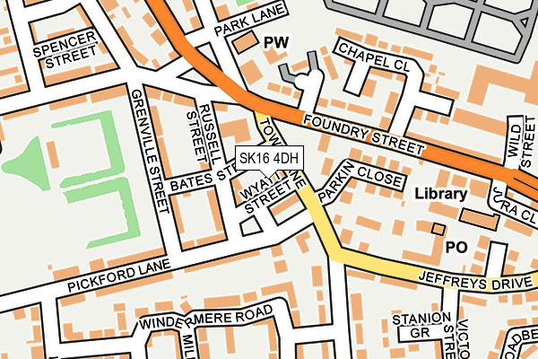 SK16 4DH map - OS OpenMap – Local (Ordnance Survey)