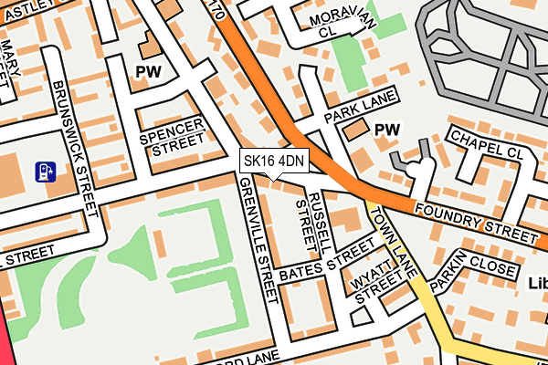 SK16 4DN map - OS OpenMap – Local (Ordnance Survey)