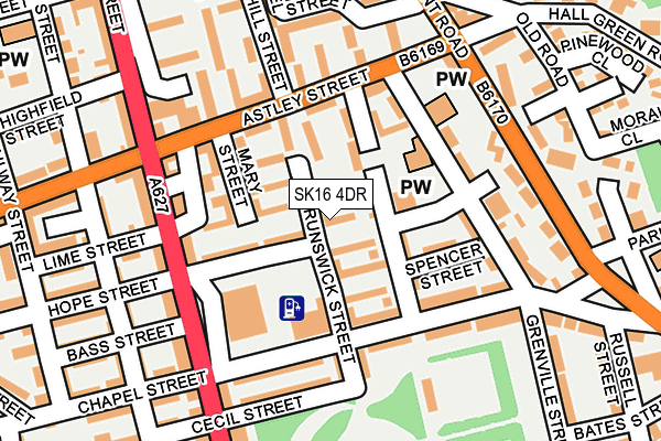 SK16 4DR map - OS OpenMap – Local (Ordnance Survey)
