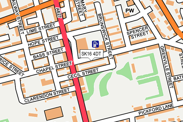 SK16 4DT map - OS OpenMap – Local (Ordnance Survey)