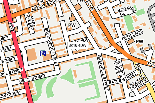 SK16 4DW map - OS OpenMap – Local (Ordnance Survey)