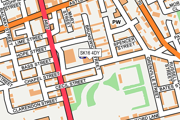 SK16 4DY map - OS OpenMap – Local (Ordnance Survey)