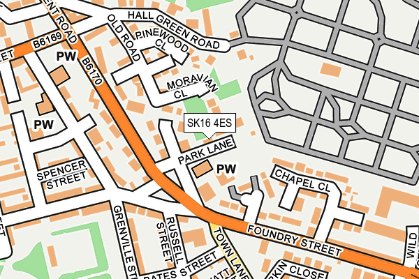 SK16 4ES map - OS OpenMap – Local (Ordnance Survey)
