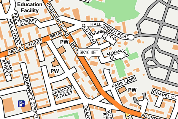 SK16 4ET map - OS OpenMap – Local (Ordnance Survey)