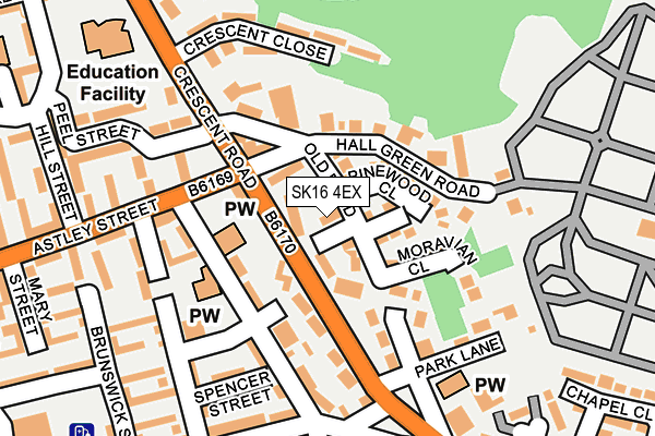 SK16 4EX map - OS OpenMap – Local (Ordnance Survey)