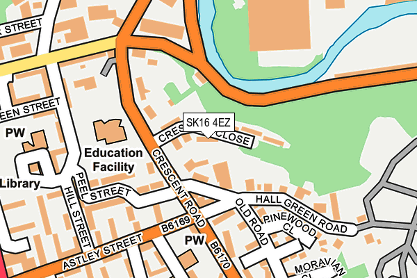 SK16 4EZ map - OS OpenMap – Local (Ordnance Survey)