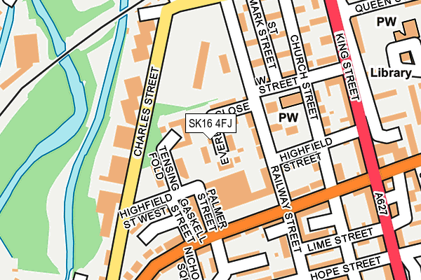 SK16 4FJ map - OS OpenMap – Local (Ordnance Survey)