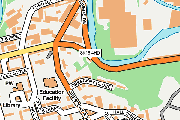 SK16 4HD map - OS OpenMap – Local (Ordnance Survey)