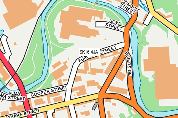 SK16 4JA map - OS OpenMap – Local (Ordnance Survey)